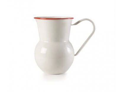 ...VENKOV - white jug with red line 1,5 l
