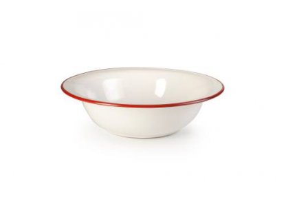 VENKOV - enamel bowl - washbasin, white/red, 32 cm 2