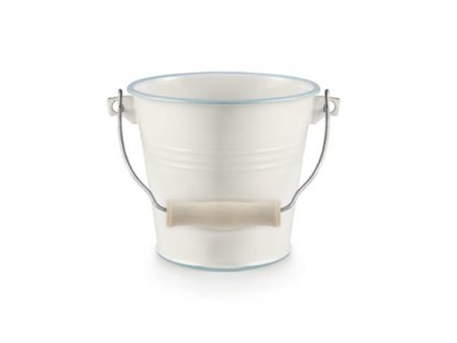 VENKOV - enamel bucket, 1,5 l with light blue rim