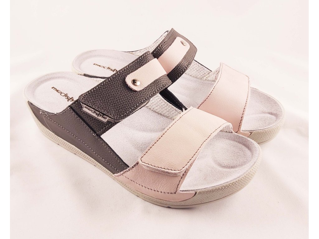 Dámské pantofle Medistyle Ivana šedorůžové